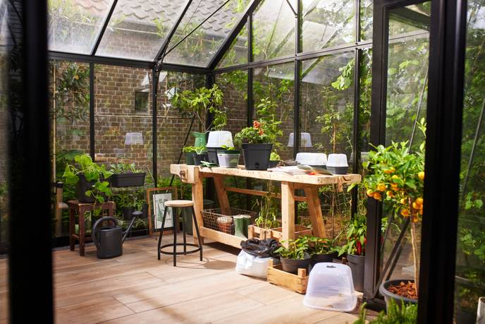 green basics growpot square allin1 20cm living black